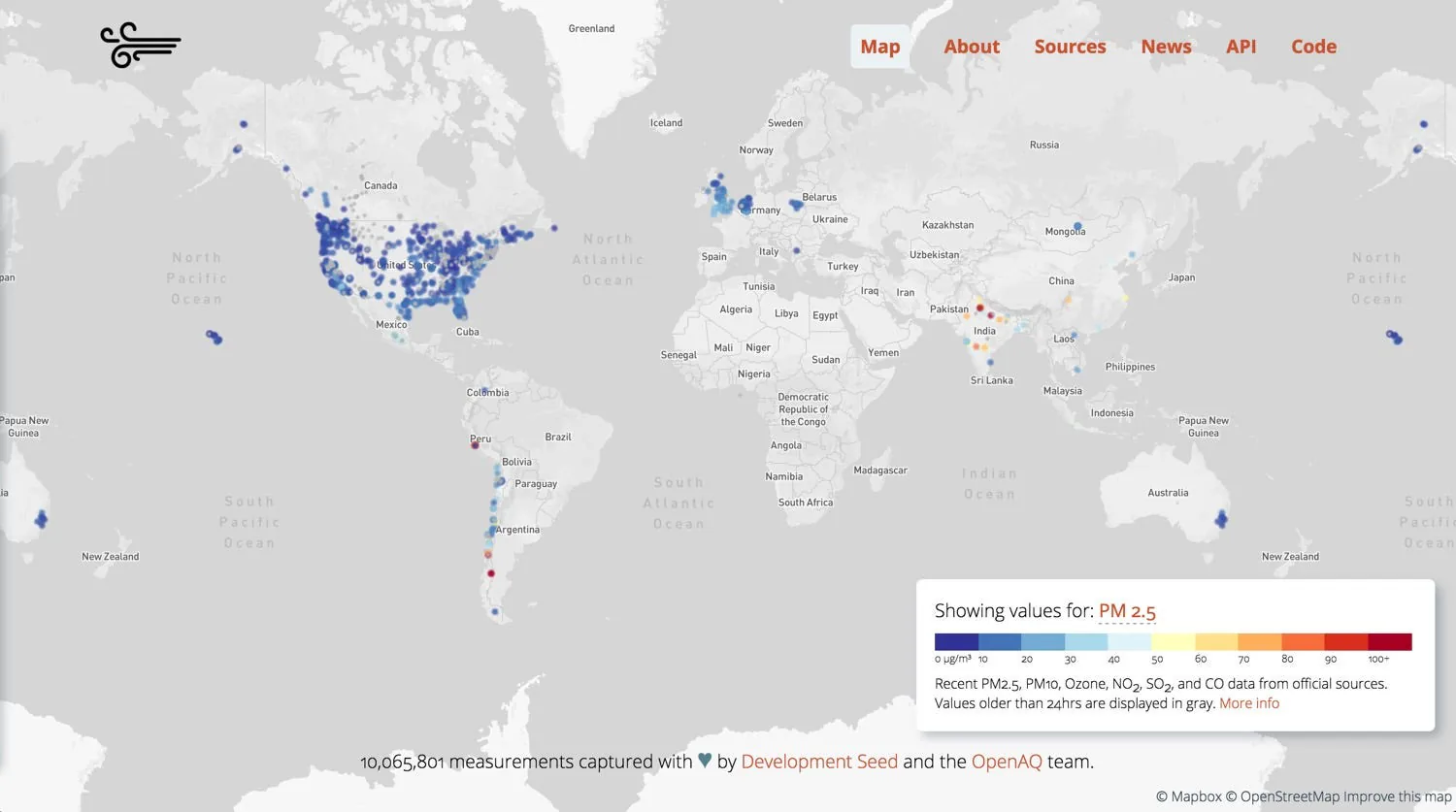 Click this beautiful OpenAQ map to vote