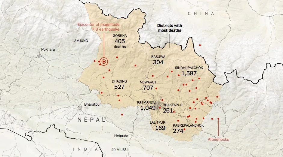 Source: New York Times, and Nepal National Information Technology Center, U.S.G.S