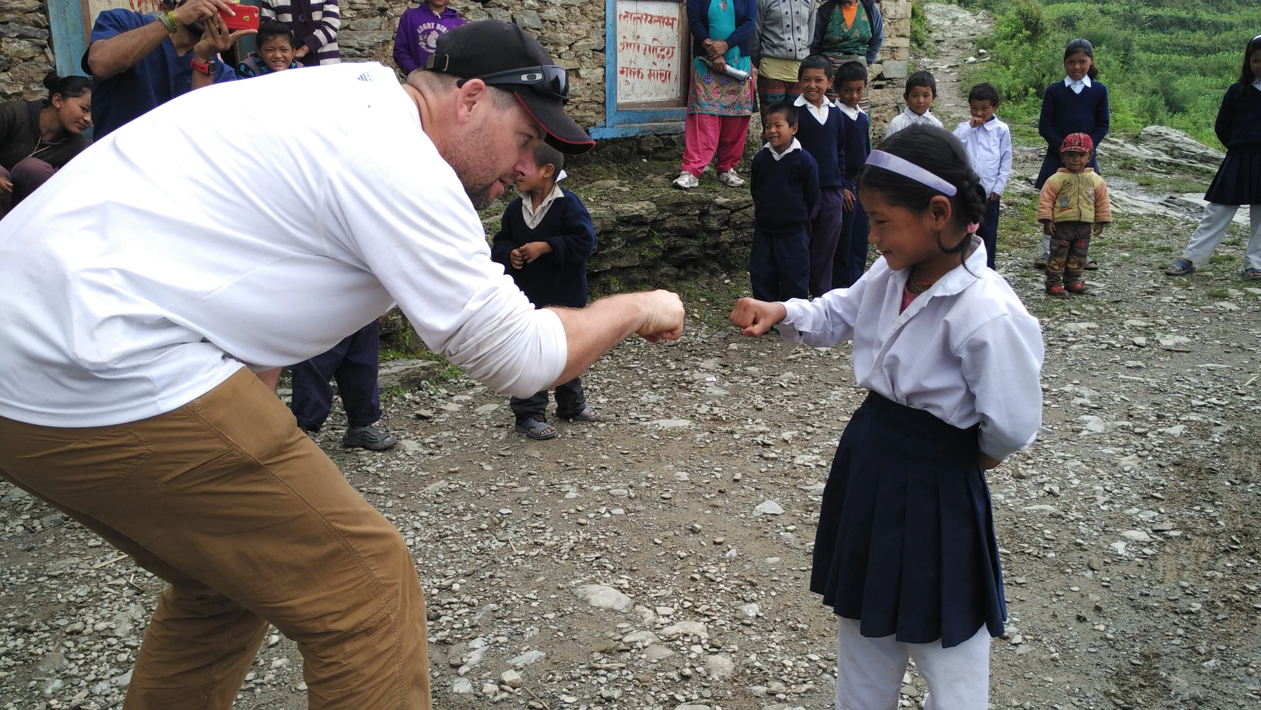 spreading *fist bumps* in Hill village of Solu Khumbu