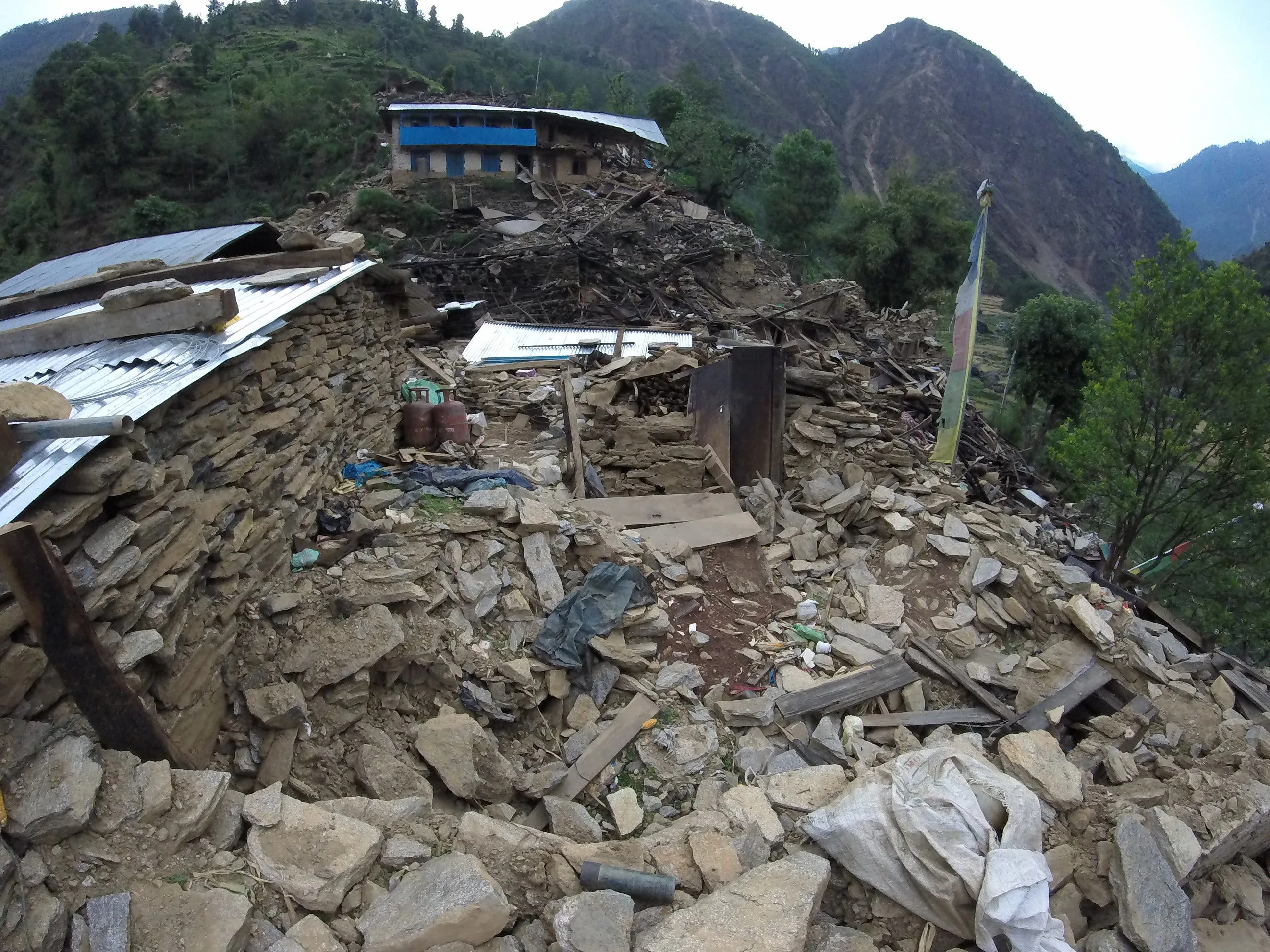 There were 12–16 houses here. Only 2 remain standing, but neither are habitable.