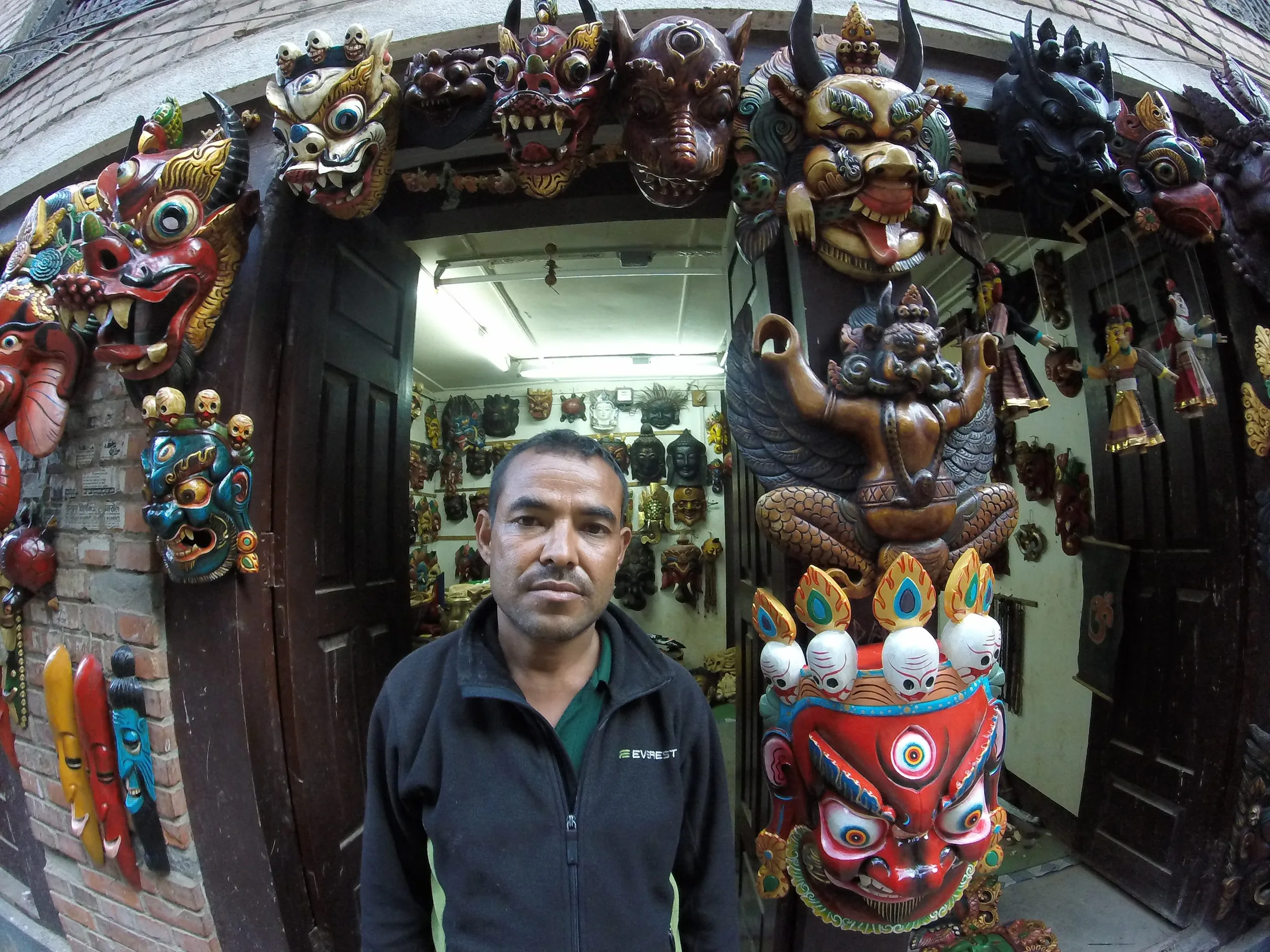 Gopi Lal Sunar outside his shop in Patan
