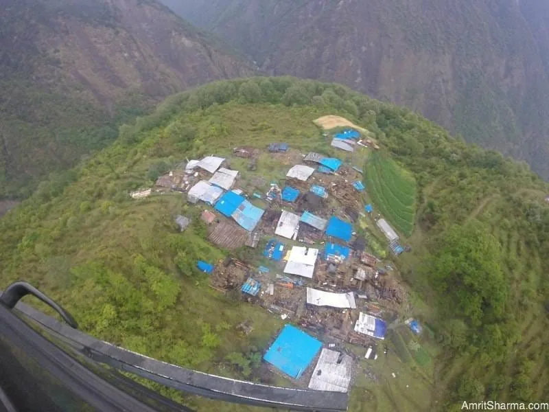 Flattened village in Sindupalchowk District