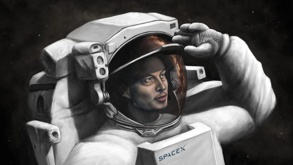 An artist’s rendering of SpaceX CEO Elon Musk in a SpaceX space suit. Photo Credit: Lewis3222
