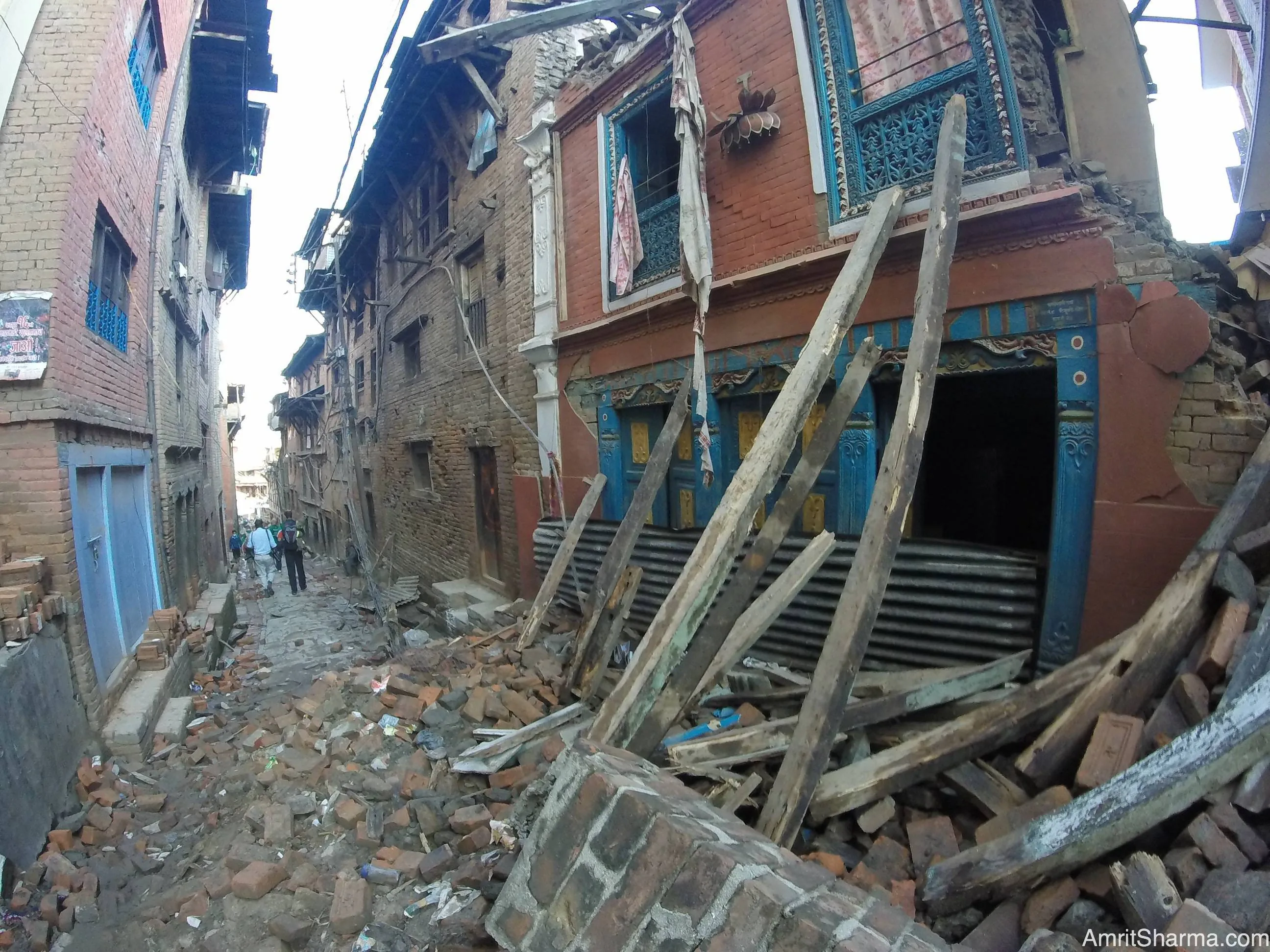 House propped up temporarily to protect the narrow streets