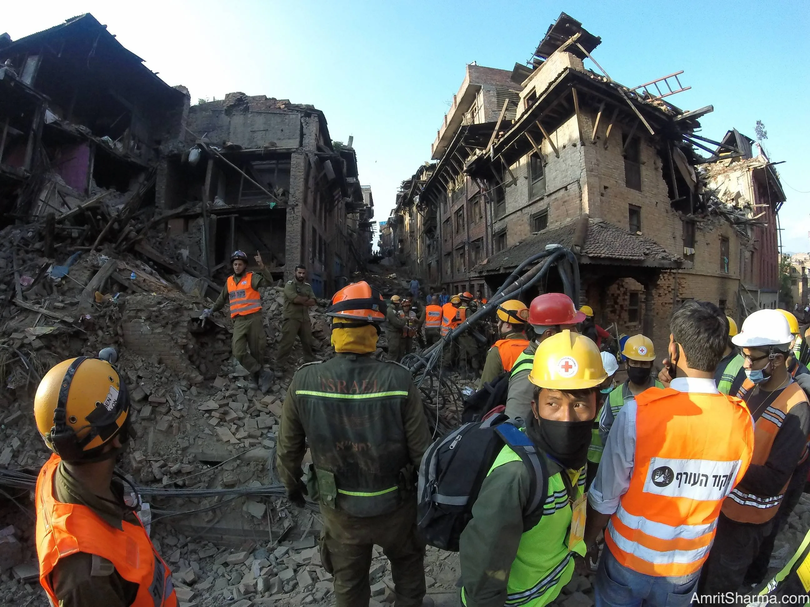 Israeli Army rescue team in Bhaktapur